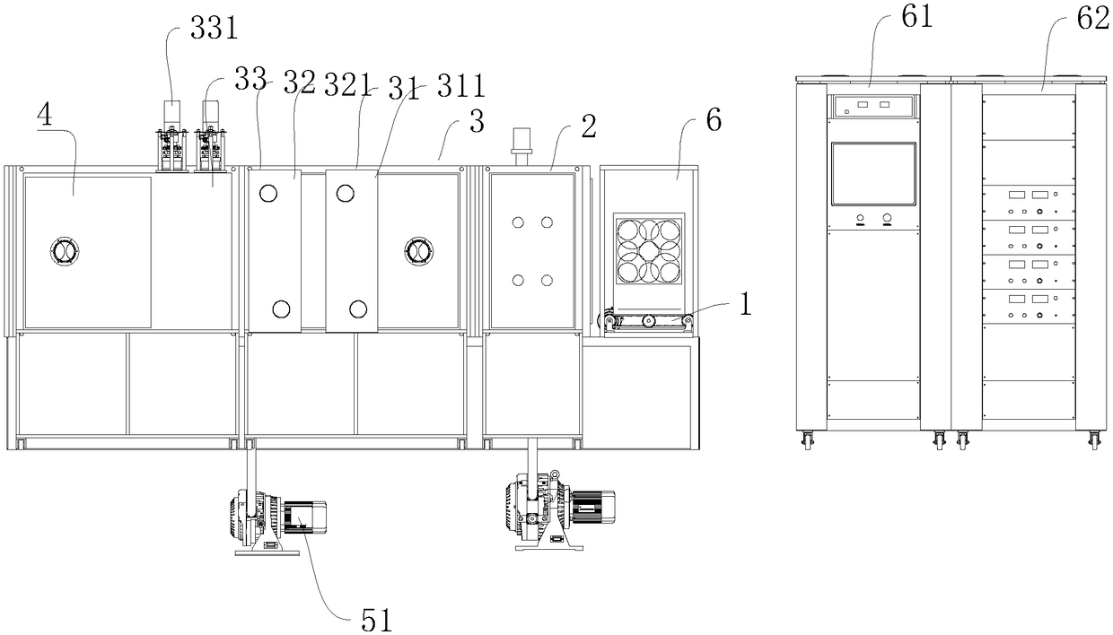 Vertical type silicon wafer magnetron sputtering film plating machine