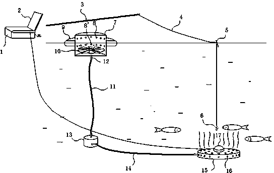 Underwater aeration fishing method and underwater aeration fishing device with camera shooting function