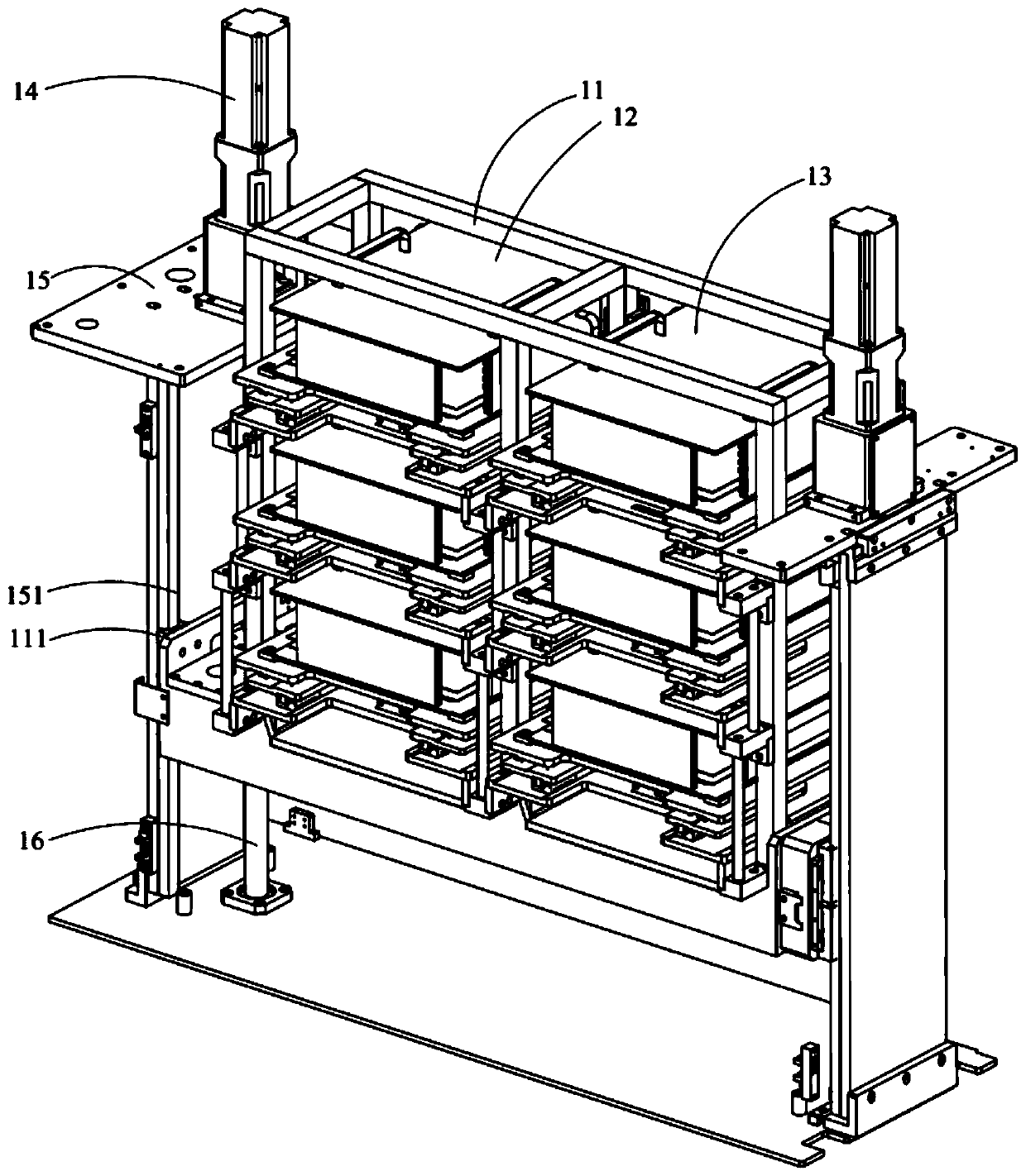 Automatic feeding and discharging mechanism and Mini LED screen chip testing device