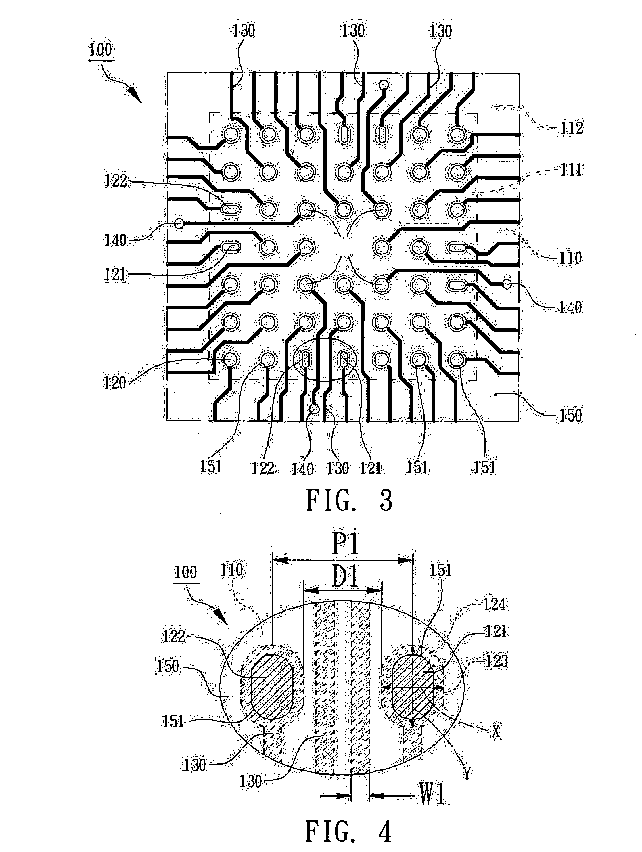 Flip-chip package substrate with a high-density layout