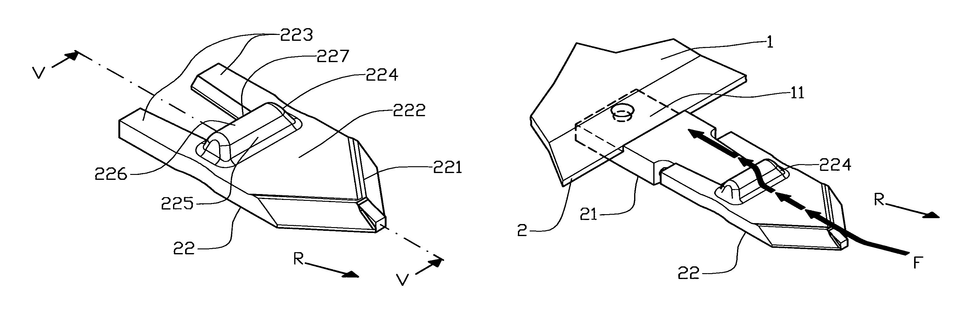 Wear part device for a work tool