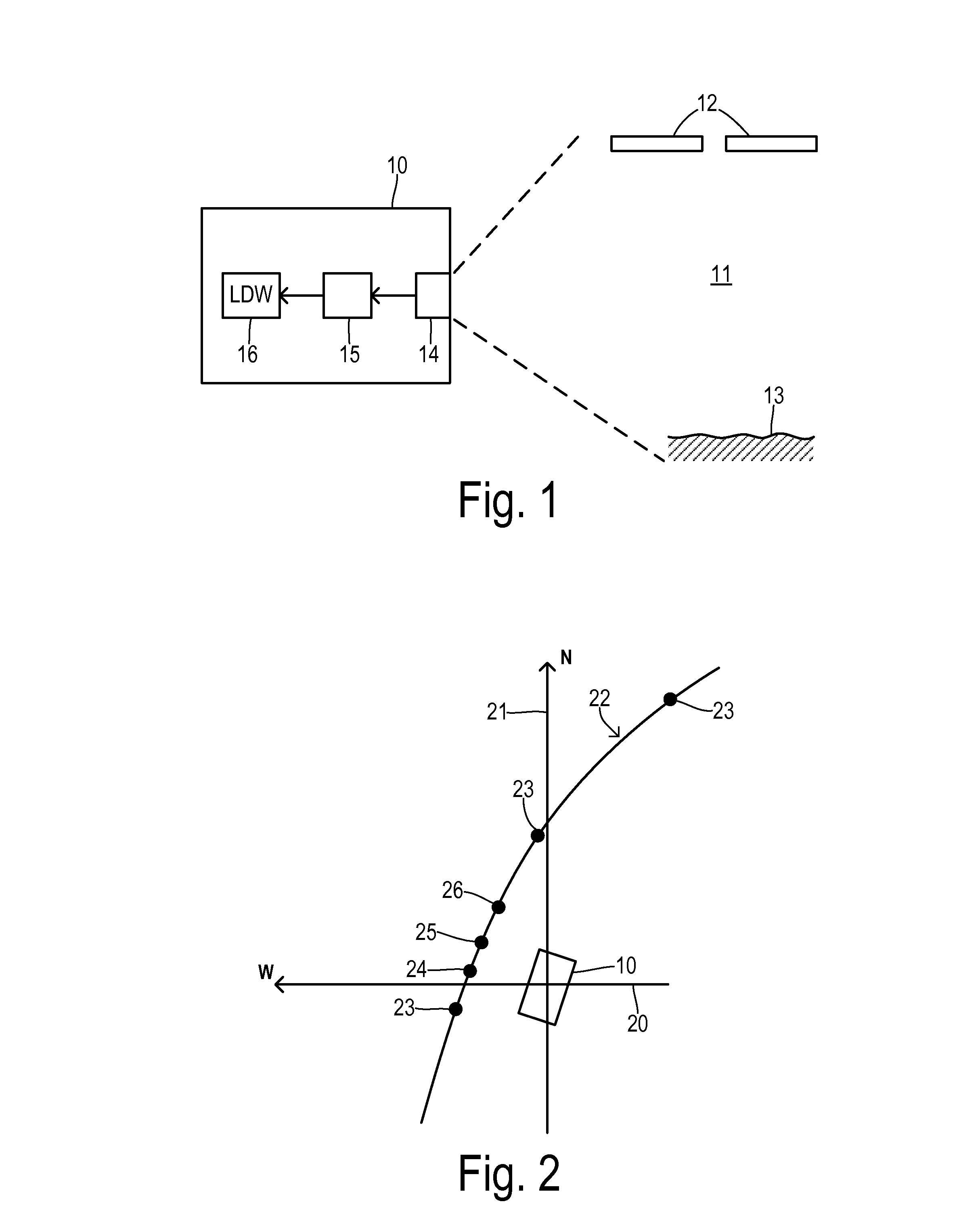 Lane monitoring with electronic horizon