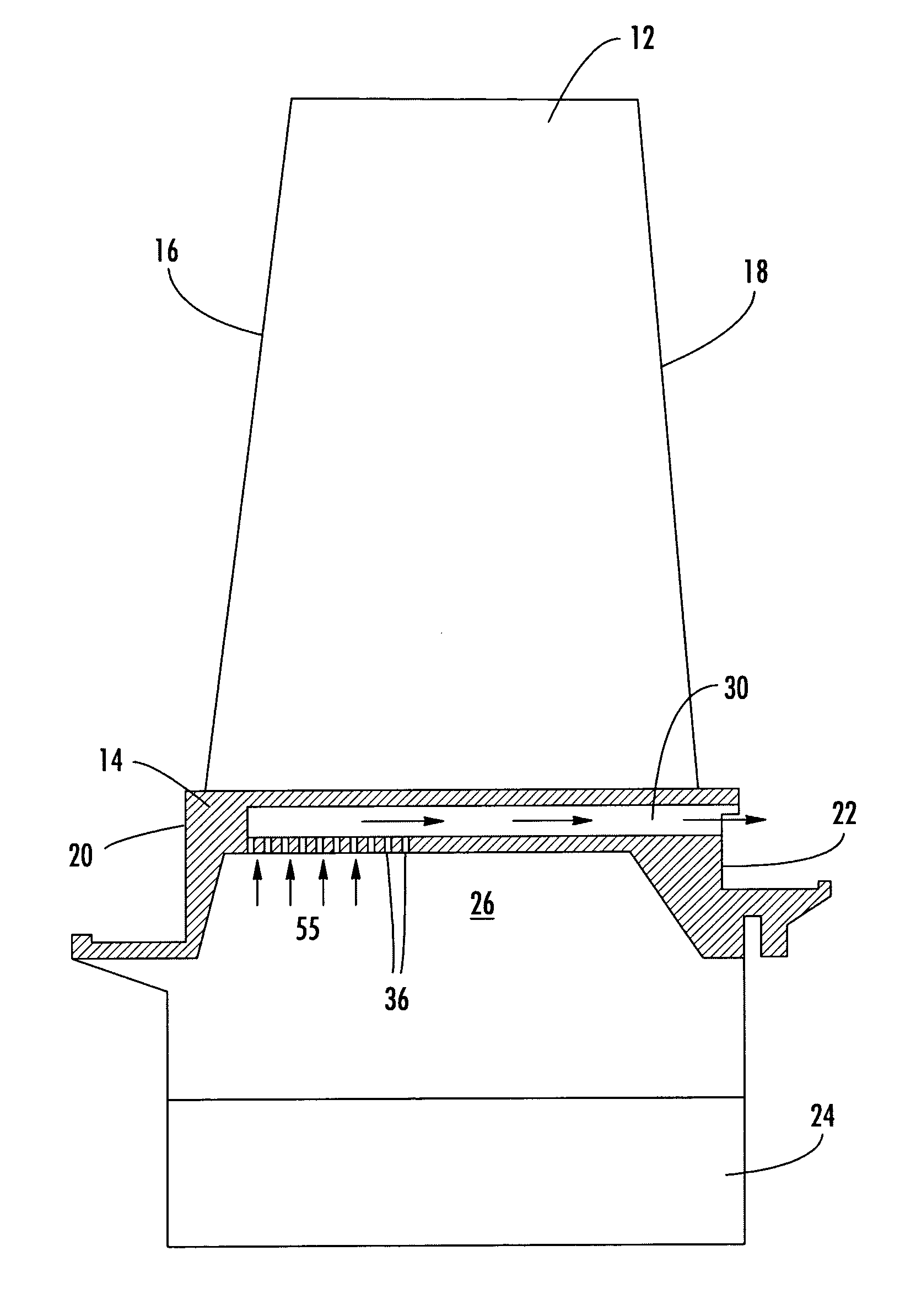 Turbine blade platform cooling system