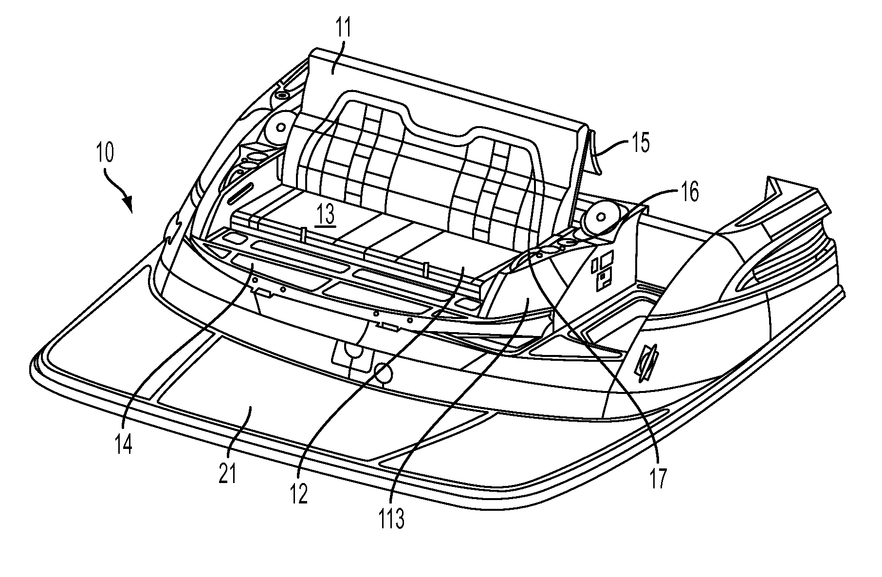 Multiple position hidden aft lounge seat