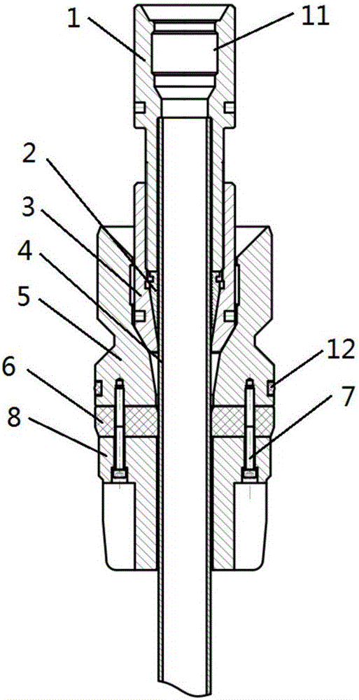 Built-in continuous oil tube well completion tube column and construction method thereof