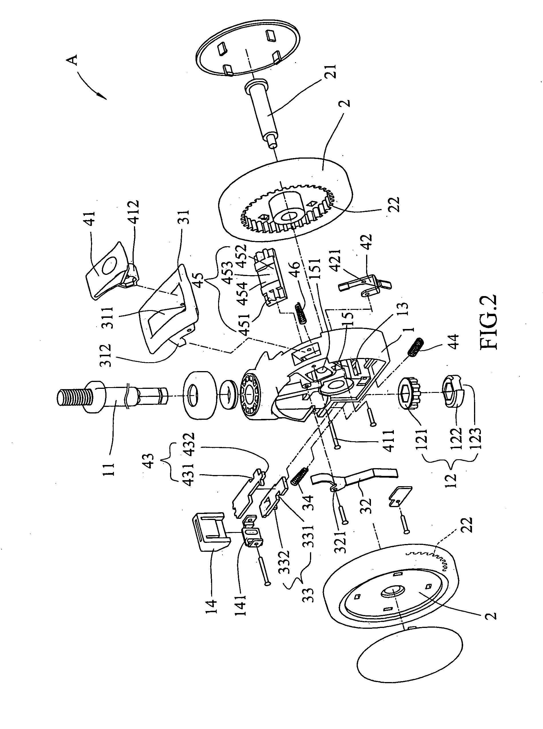 Caster with brake unit and direction unit