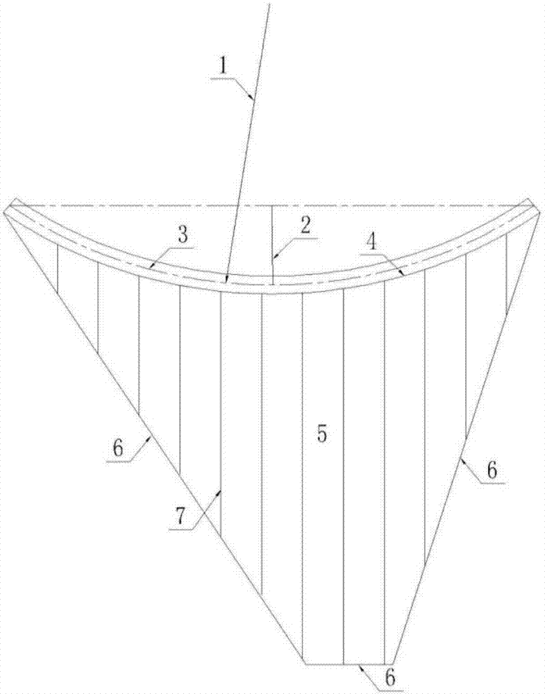 A curved face rockfill dam structure and face rockfill dam to prevent extrusion damage