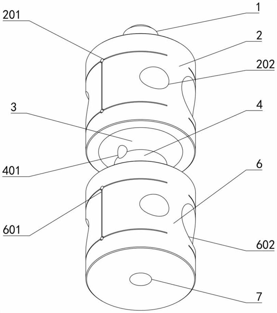 A loading device and method for asymmetric cyclic loading of a test piece