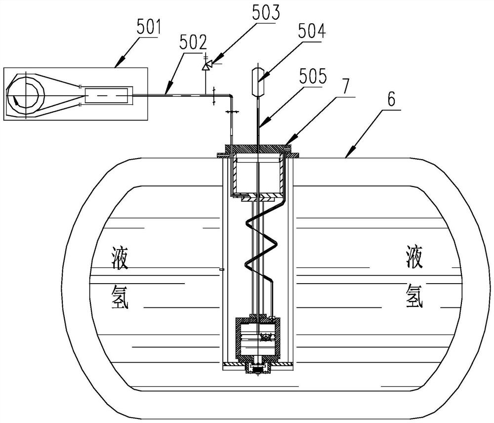 Reciprocating submerged liquid hydrogen pump capable of effectively reducing heat transfer loss