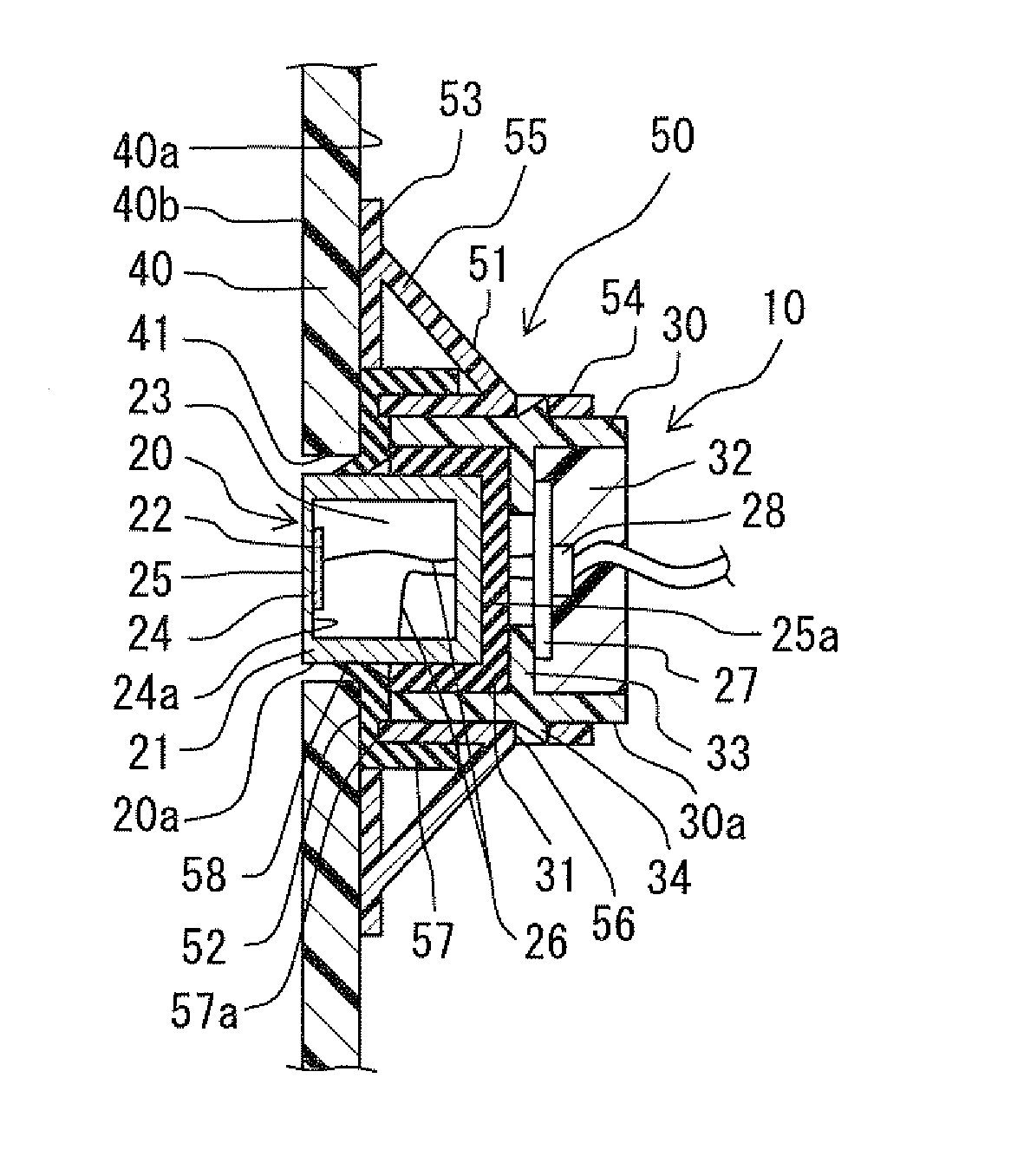 Attachment structure for ultrasonic sensor