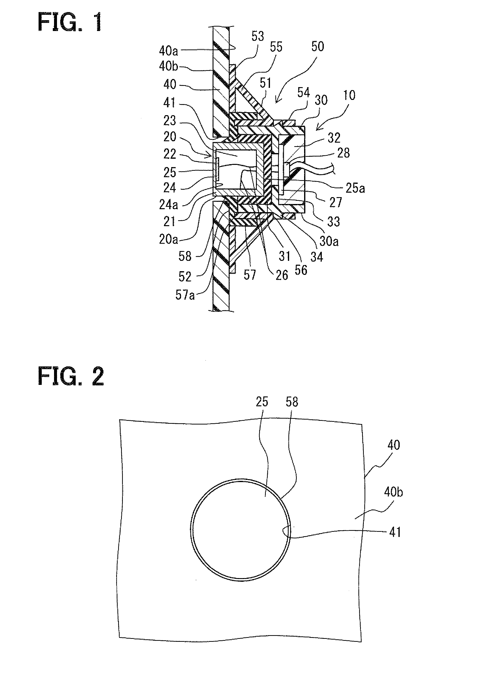 Attachment structure for ultrasonic sensor