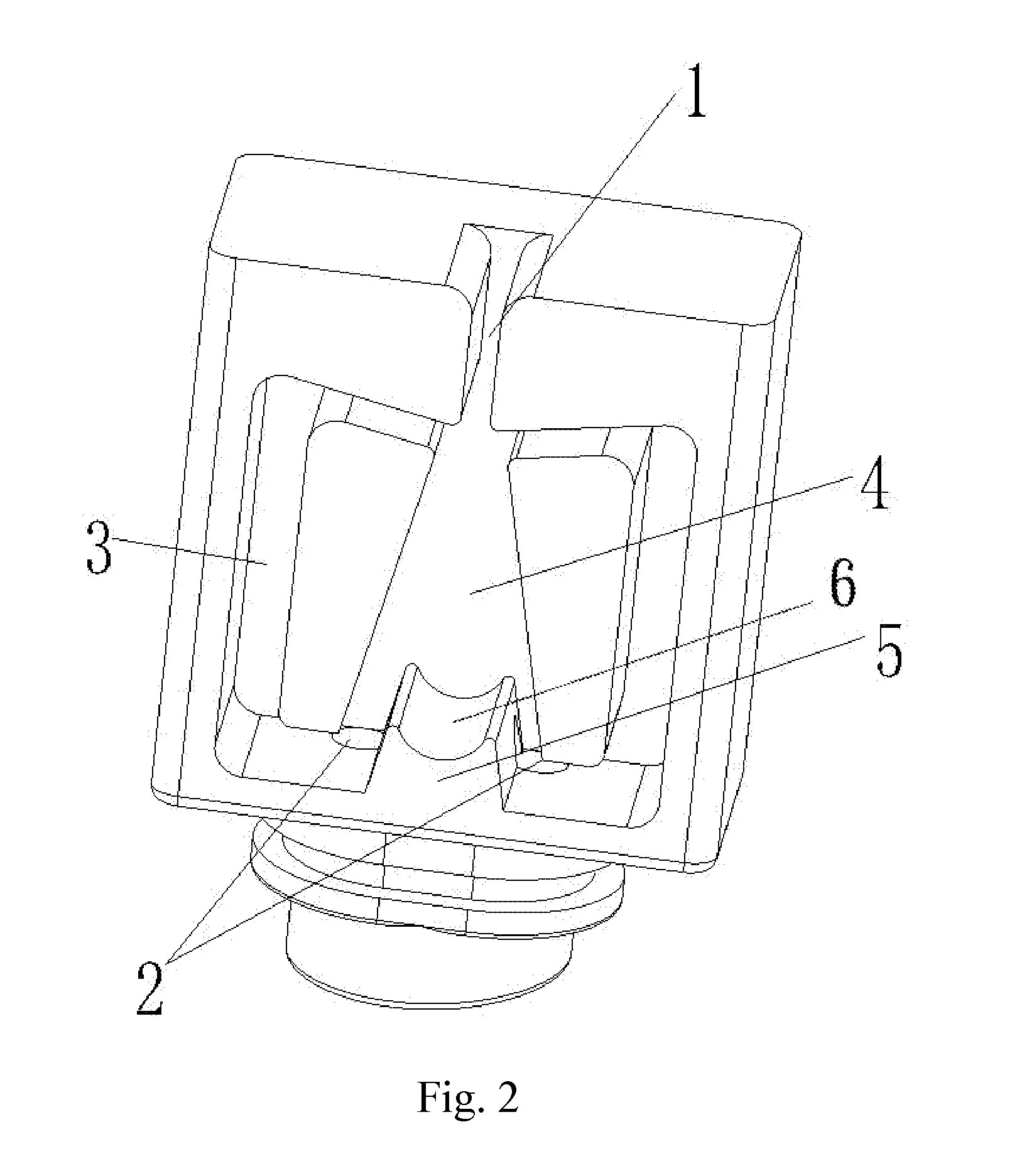 Water outlet valve core of a wall mounted shower head and water output device using the same