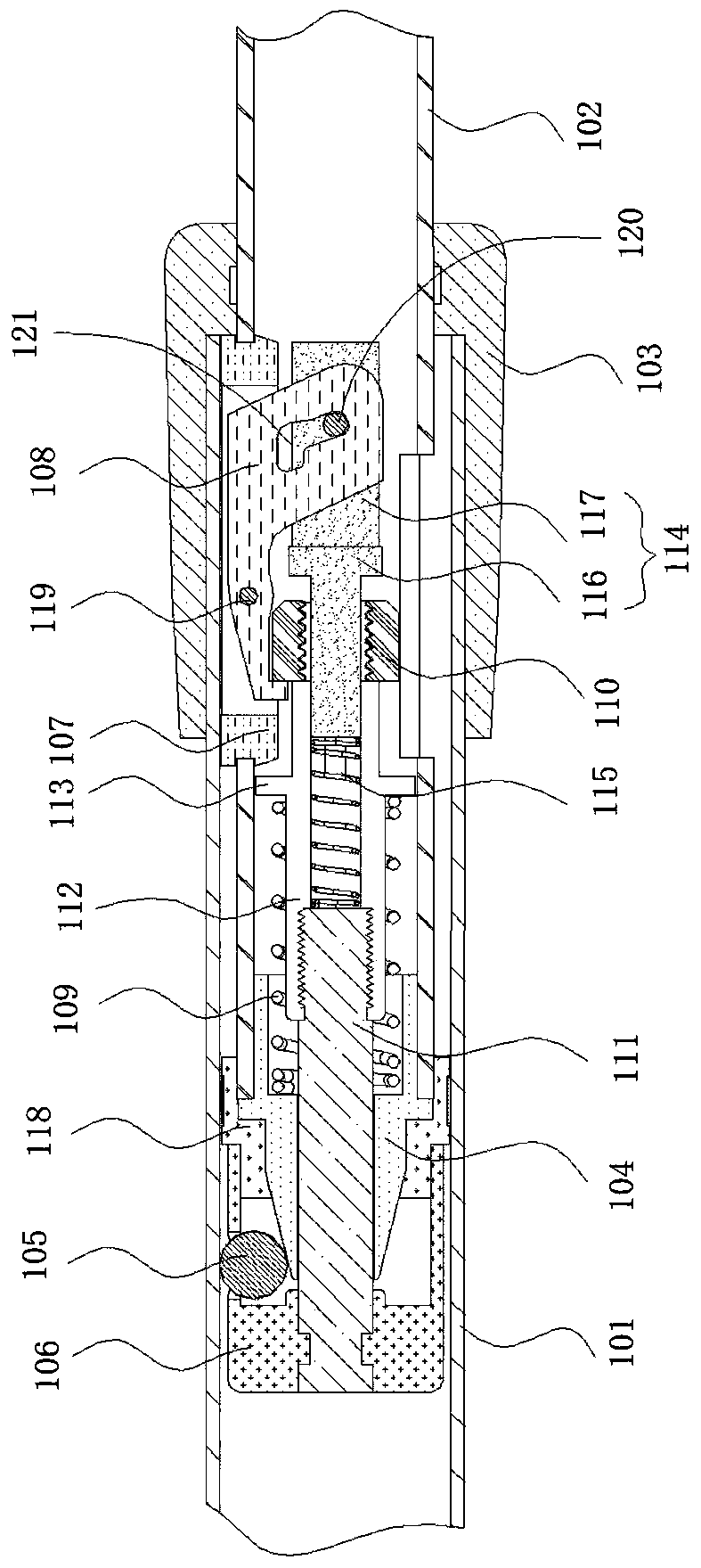 Two-way automatic locking device in the tube