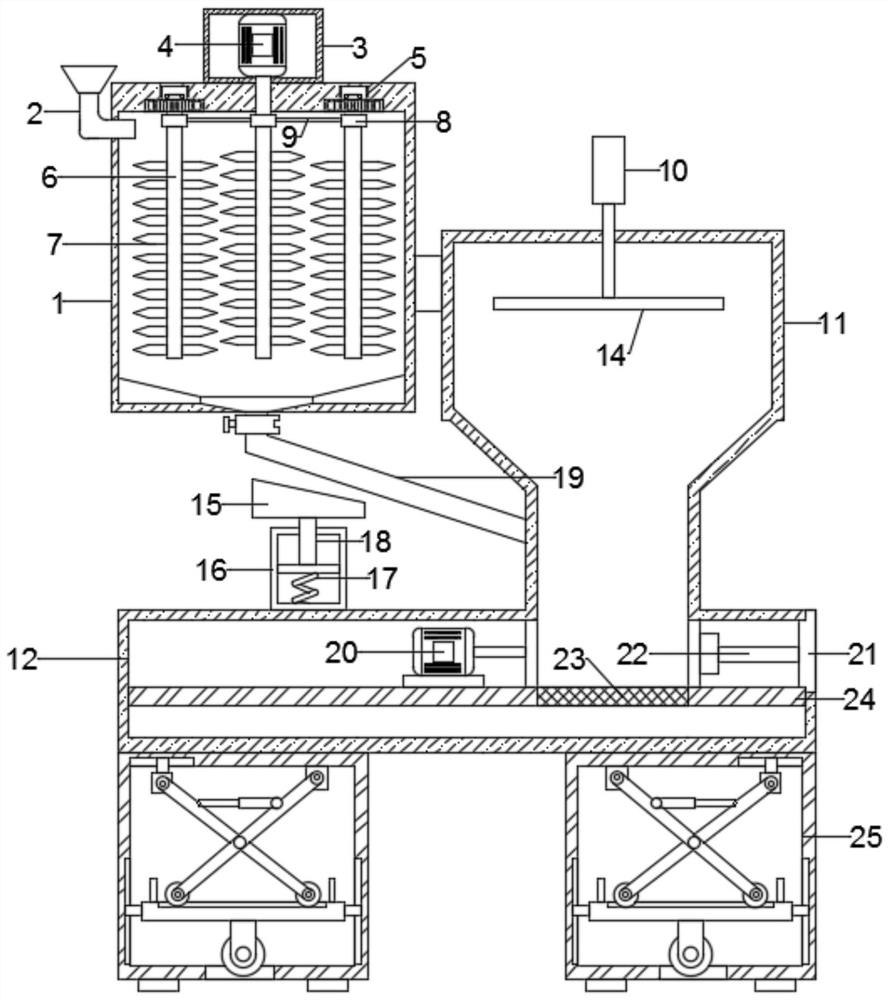 Squeezing device for blueberry processing