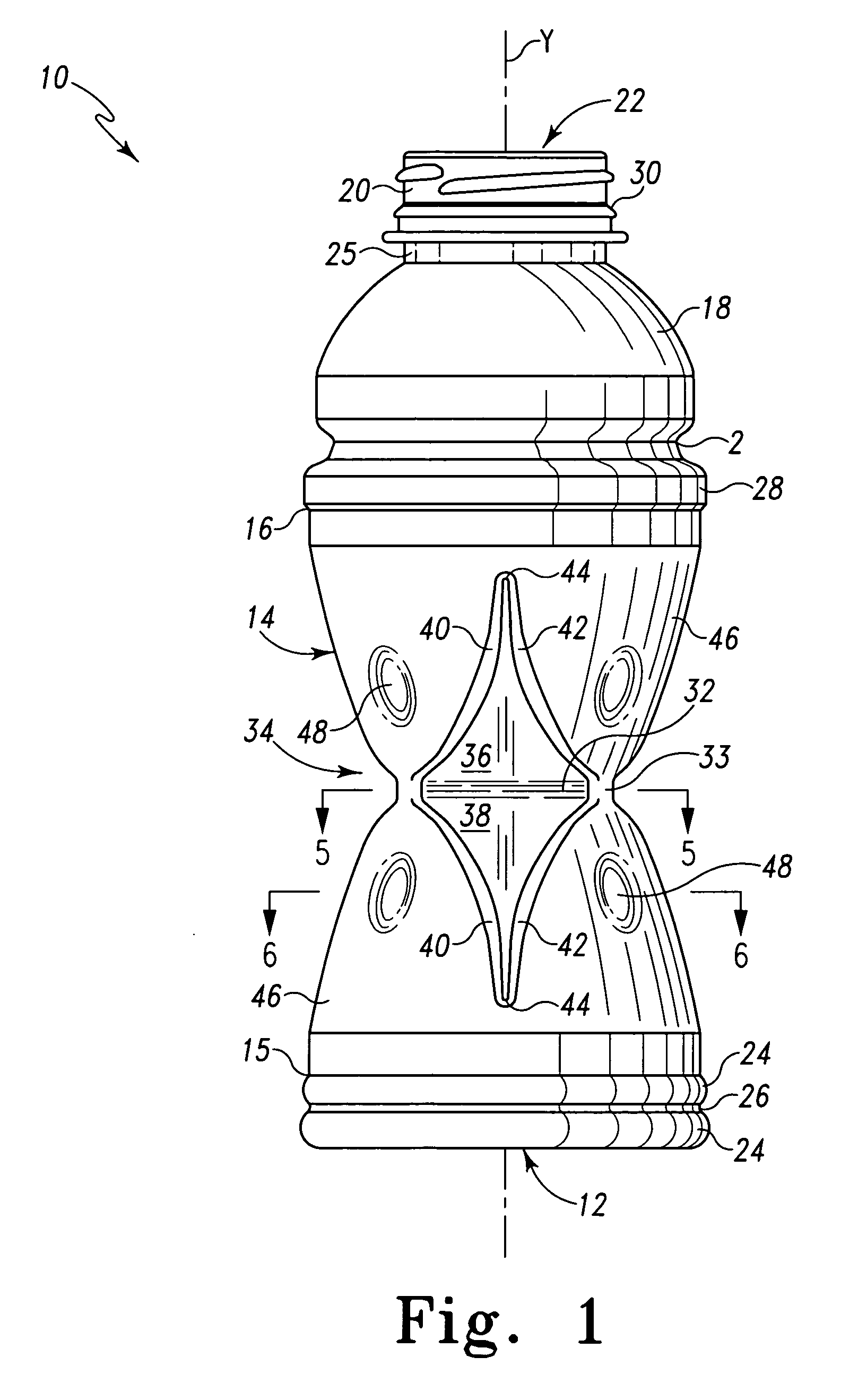 Round hour-glass hot-fillable bottle