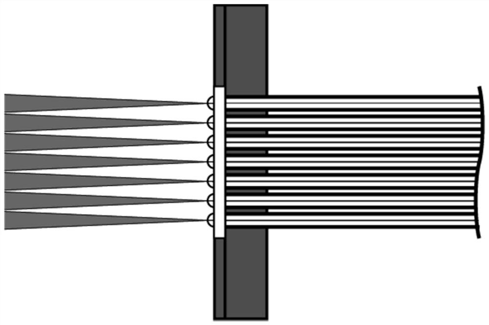 Input optical signal generating device for optical fiber array and photoetching system