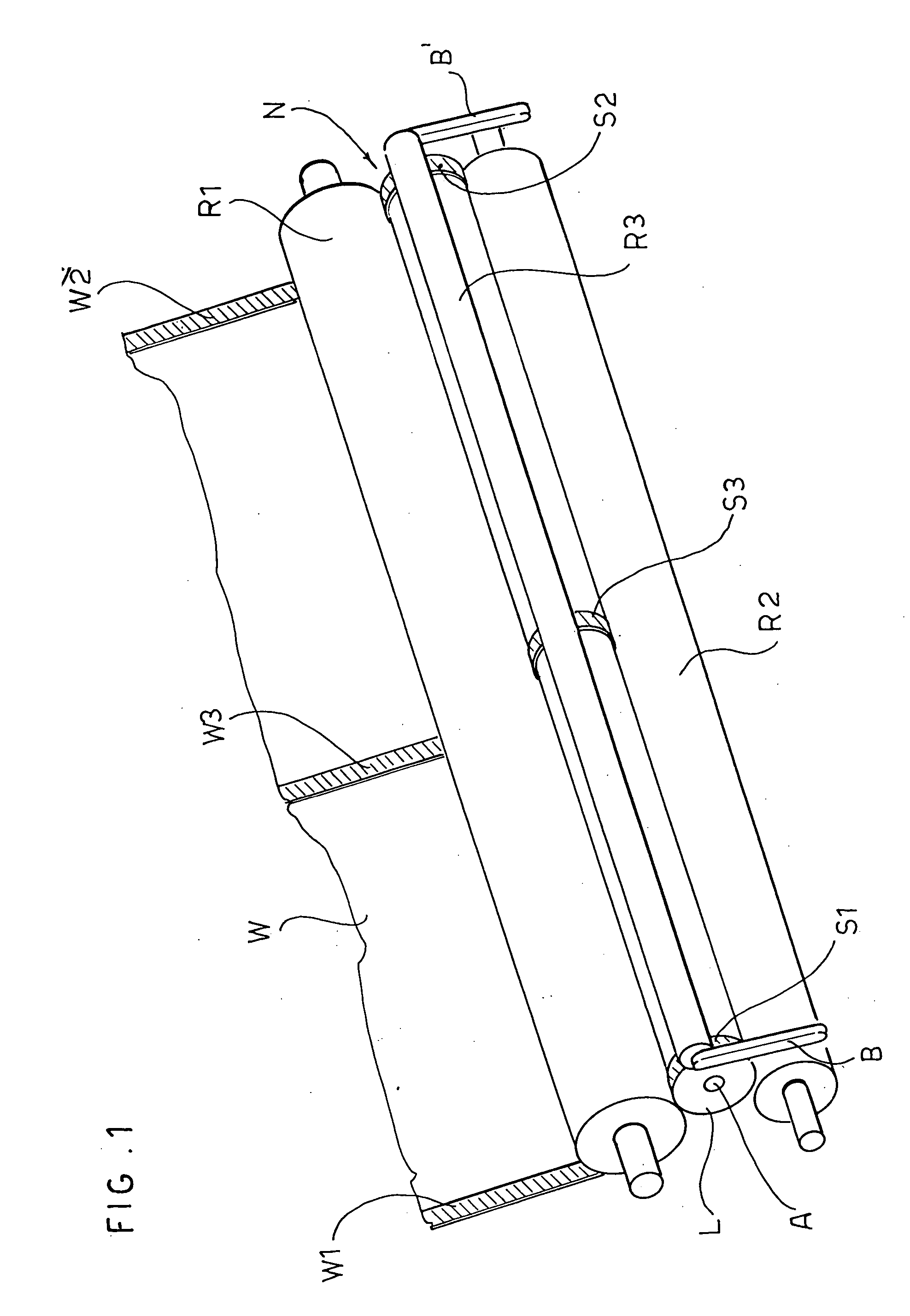 Device and method for stiffening a web destined to be wound in logs