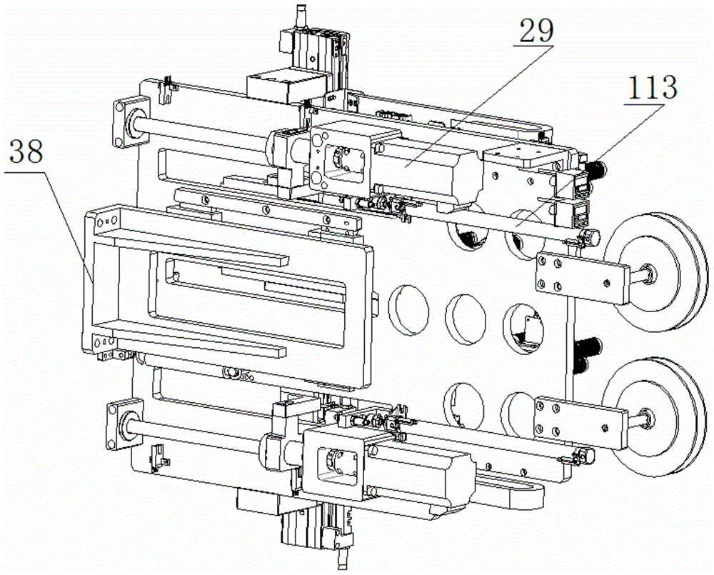 Cut-off and adhesive-tape-pasting device and pole piece winding device thereof