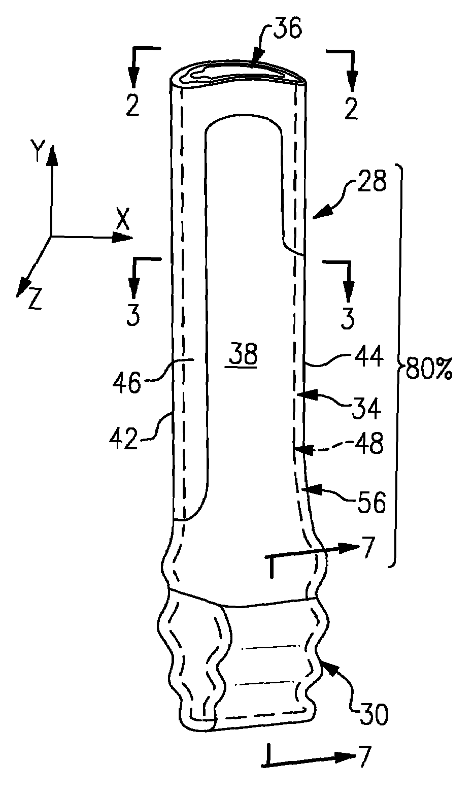 Gas turbine engine composite blade