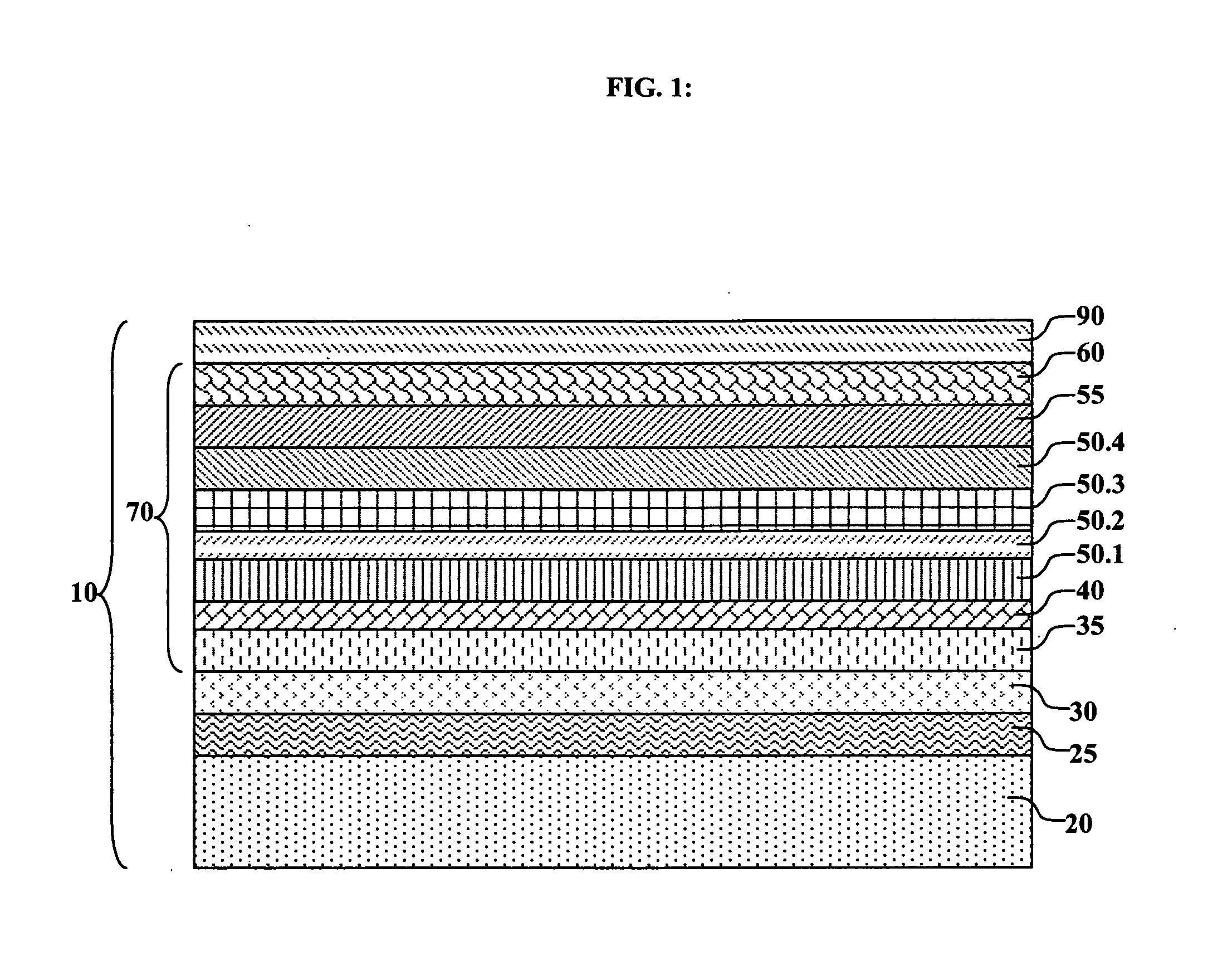 Efficient white-light OLED display with filters