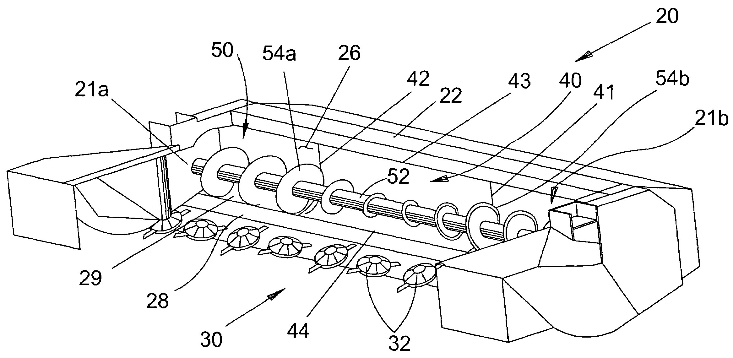 Auger with tapered flighting