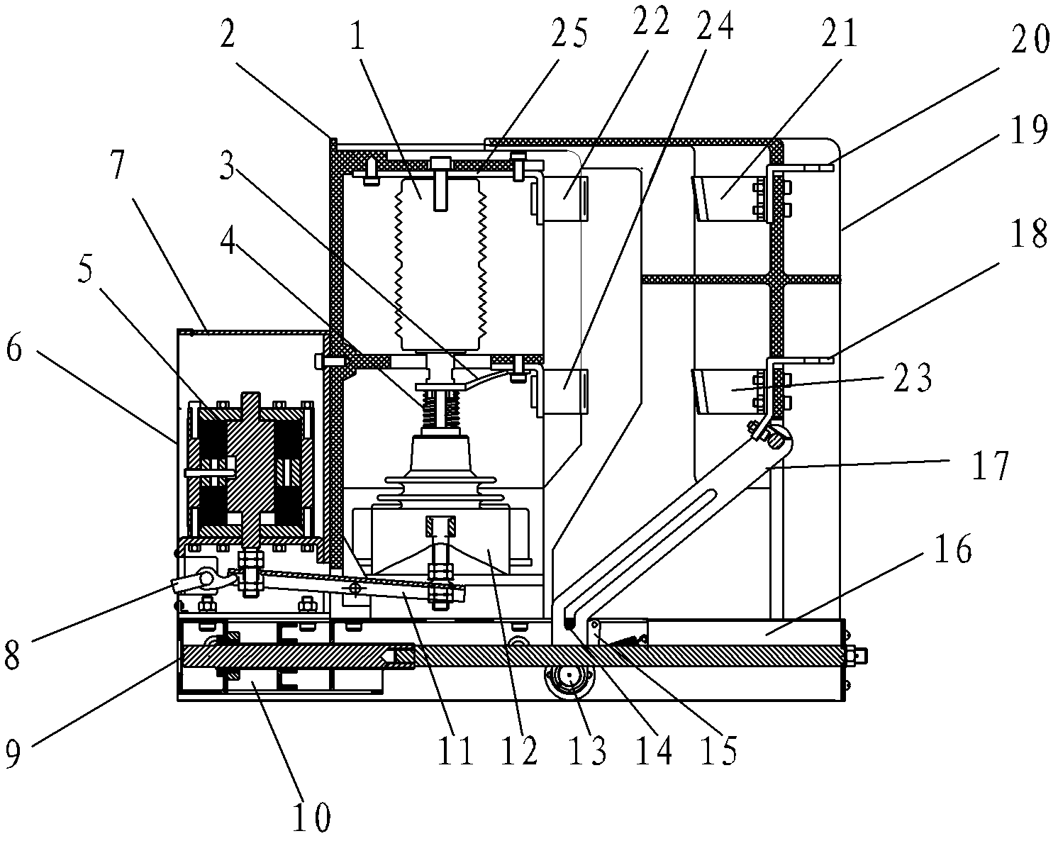 Handcart type permanent magnet combined breaking device