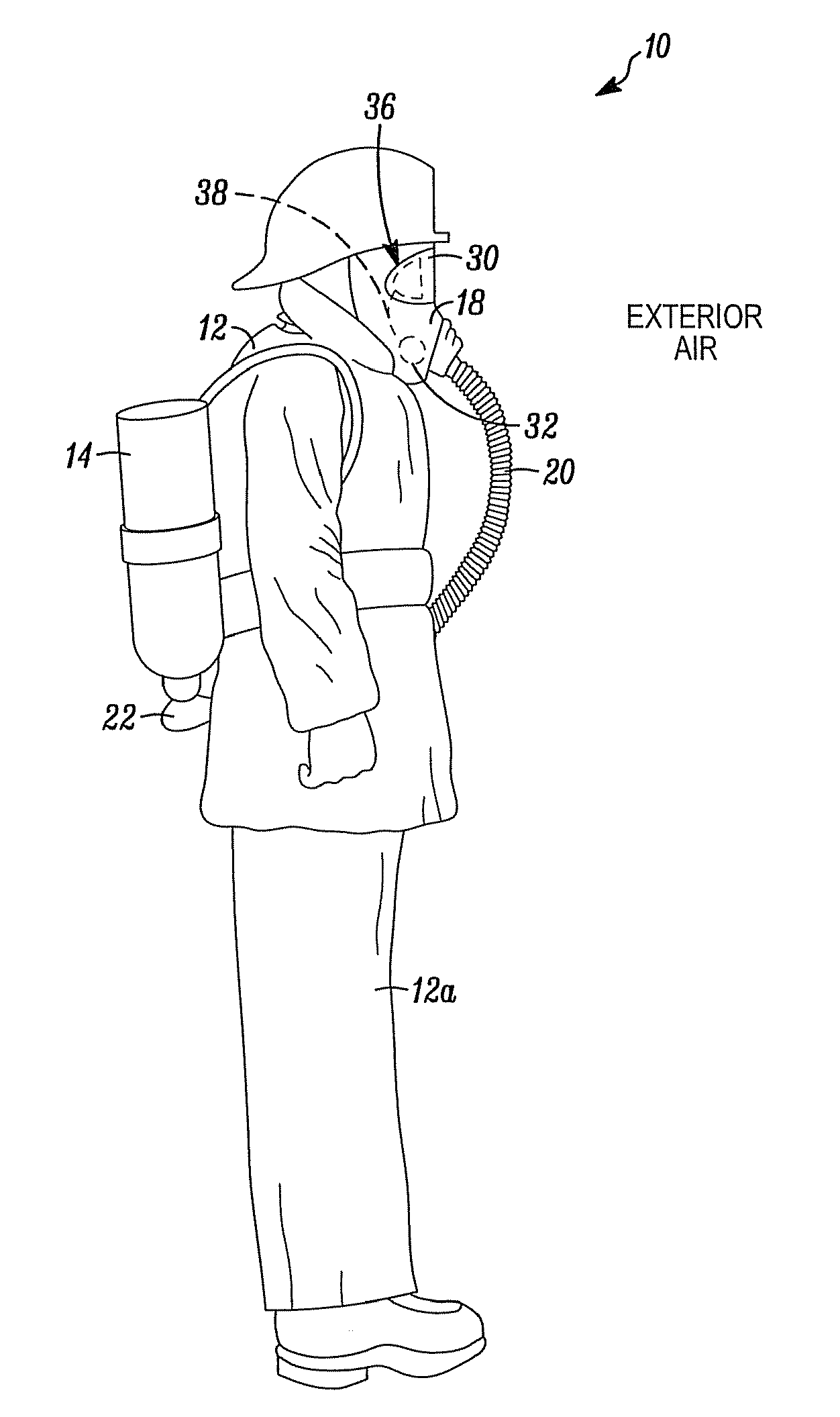 Breathing apparatus with sensor