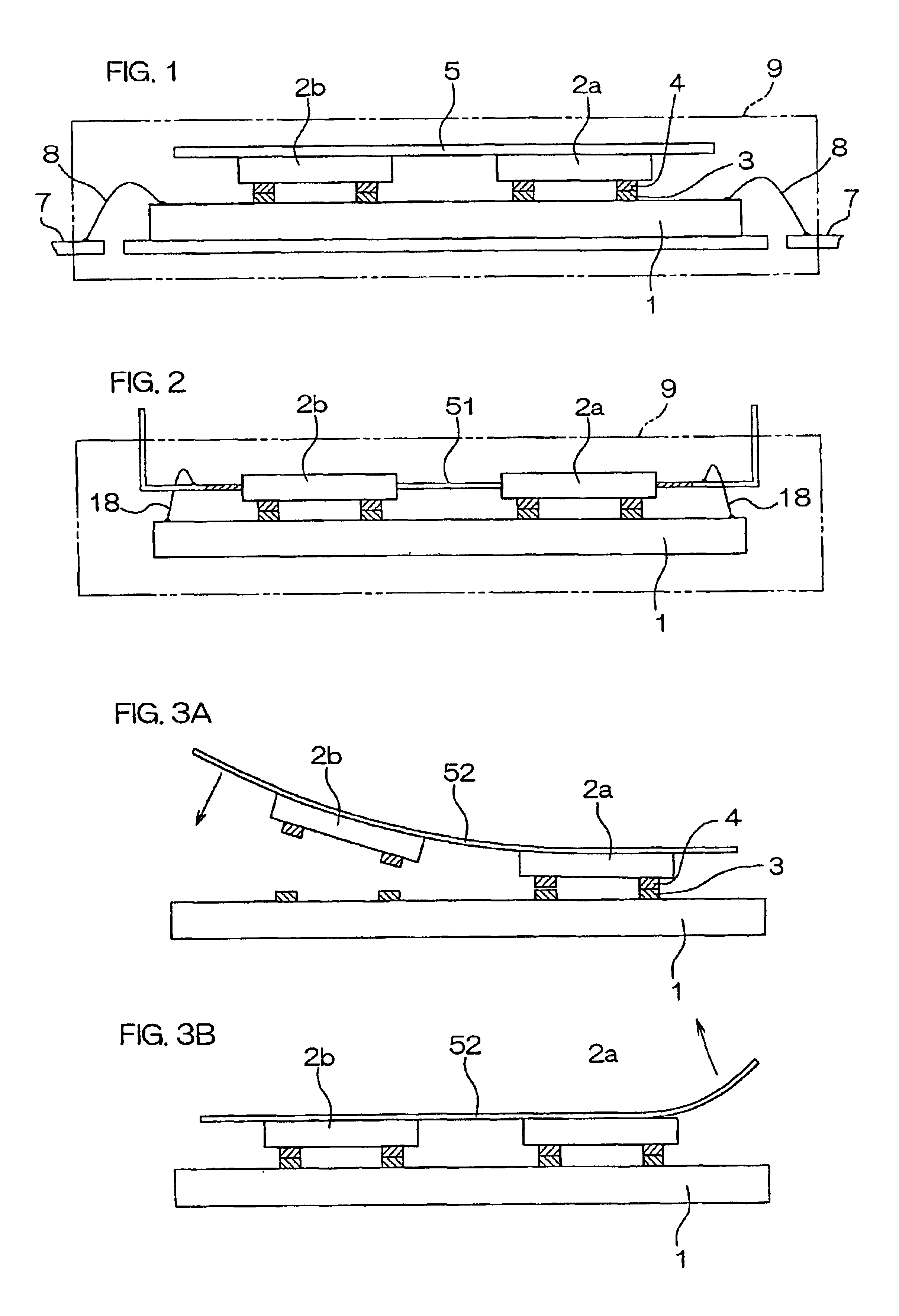 Semiconductor device having a primary chip with bumps in joined registration with bumps of a plurality of secondary chips