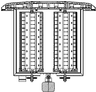 Small roller for containing washings and drawer assembly using same