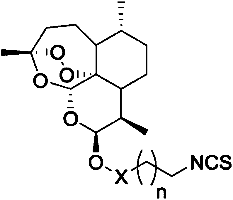 Artemisinin derivatives containing isothiocyanate group and application thereof