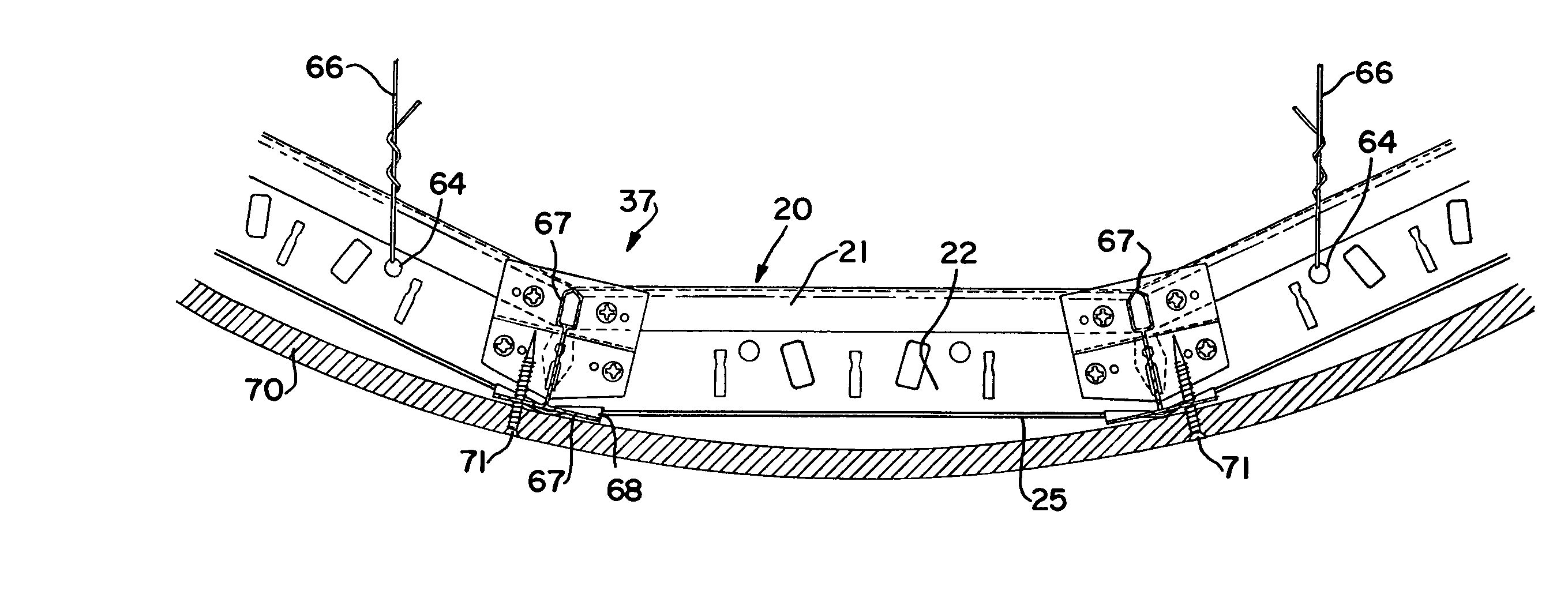 Splice plate for faceted radius grid