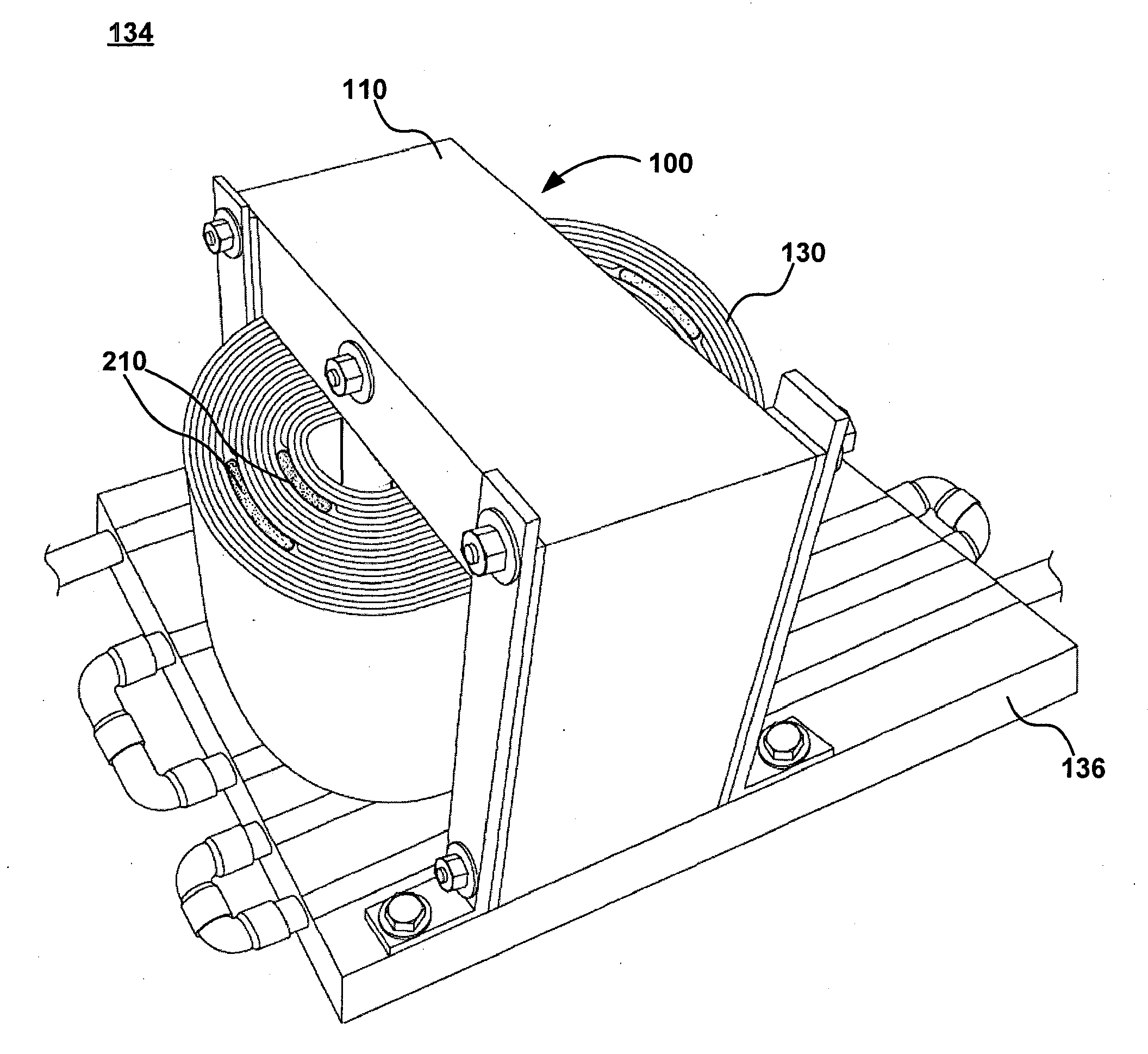 Cooled High Power Vehicle Inductor and Method