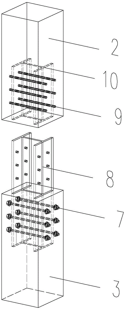 Connection structure of wood frame column in multi-story and tall wood structure