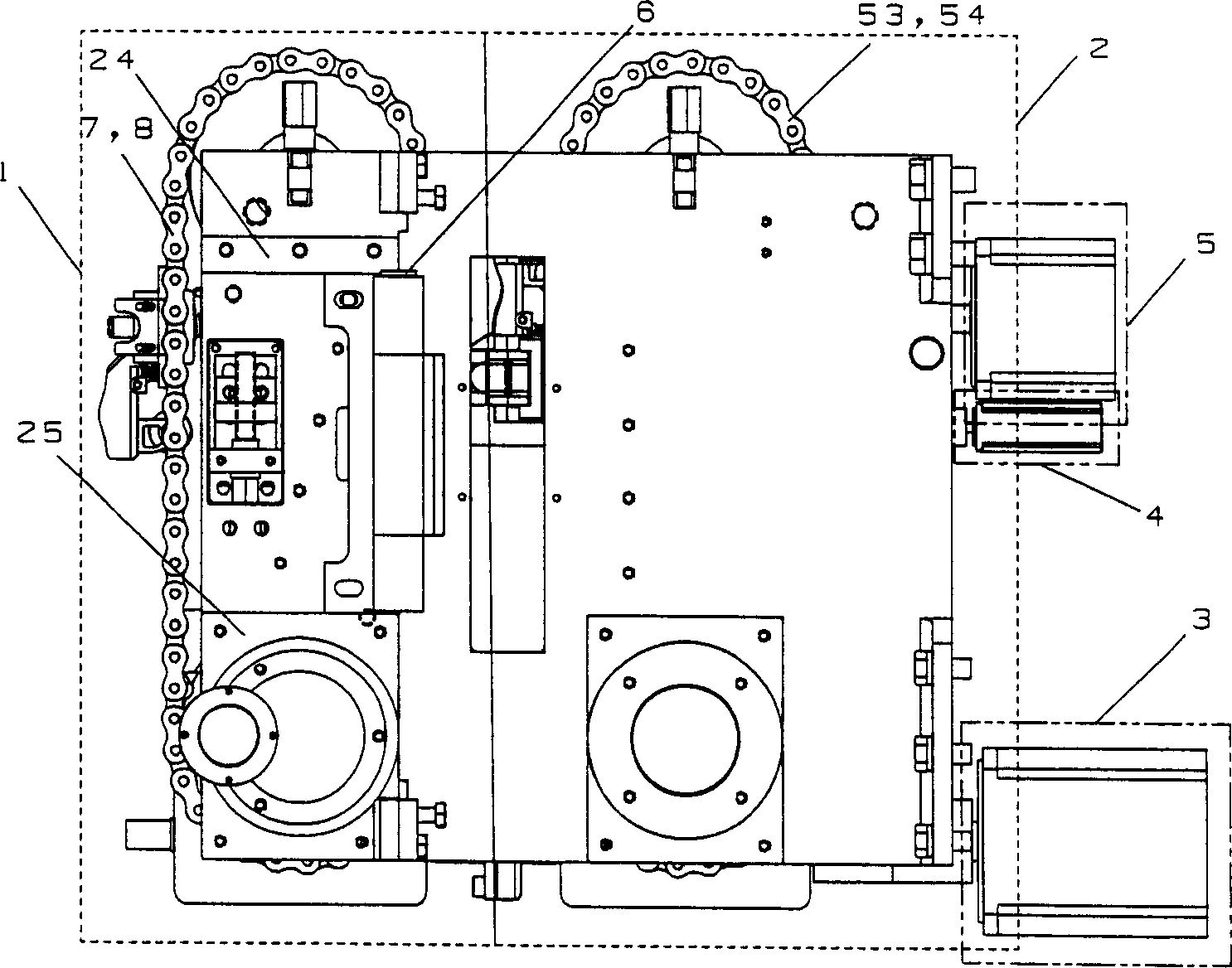 Induction type equipment for filling package continuously