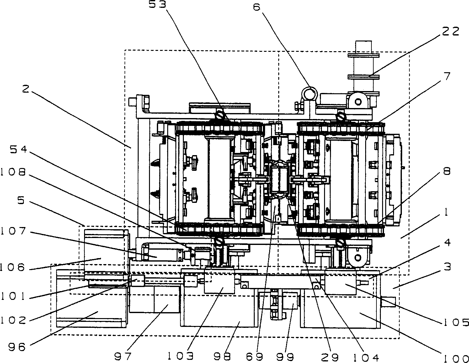 Induction type equipment for filling package continuously