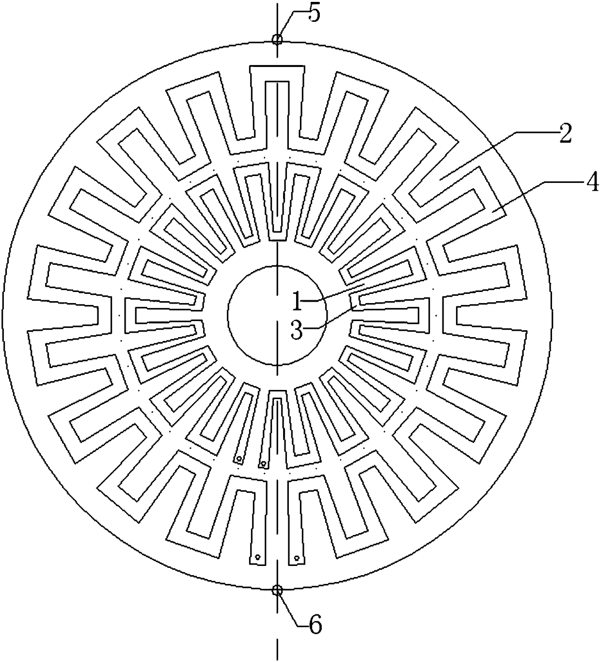 Round inductosyn capable of eliminating mounting error