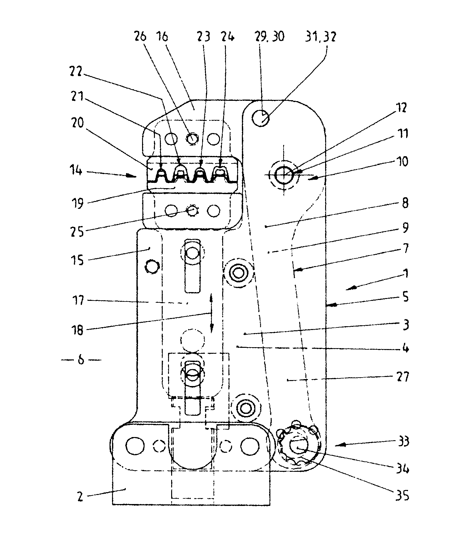 Pliers head for pressing work pieces