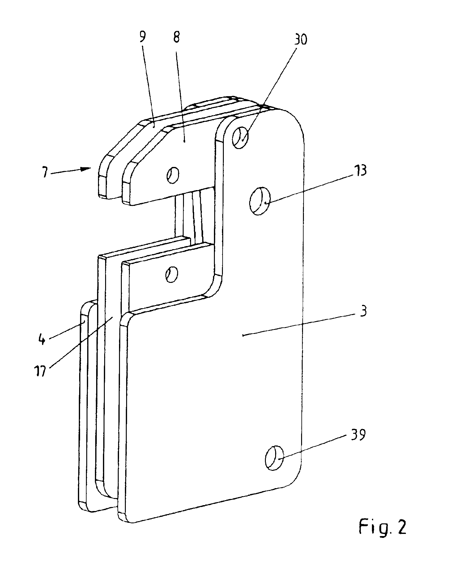 Pliers head for pressing work pieces