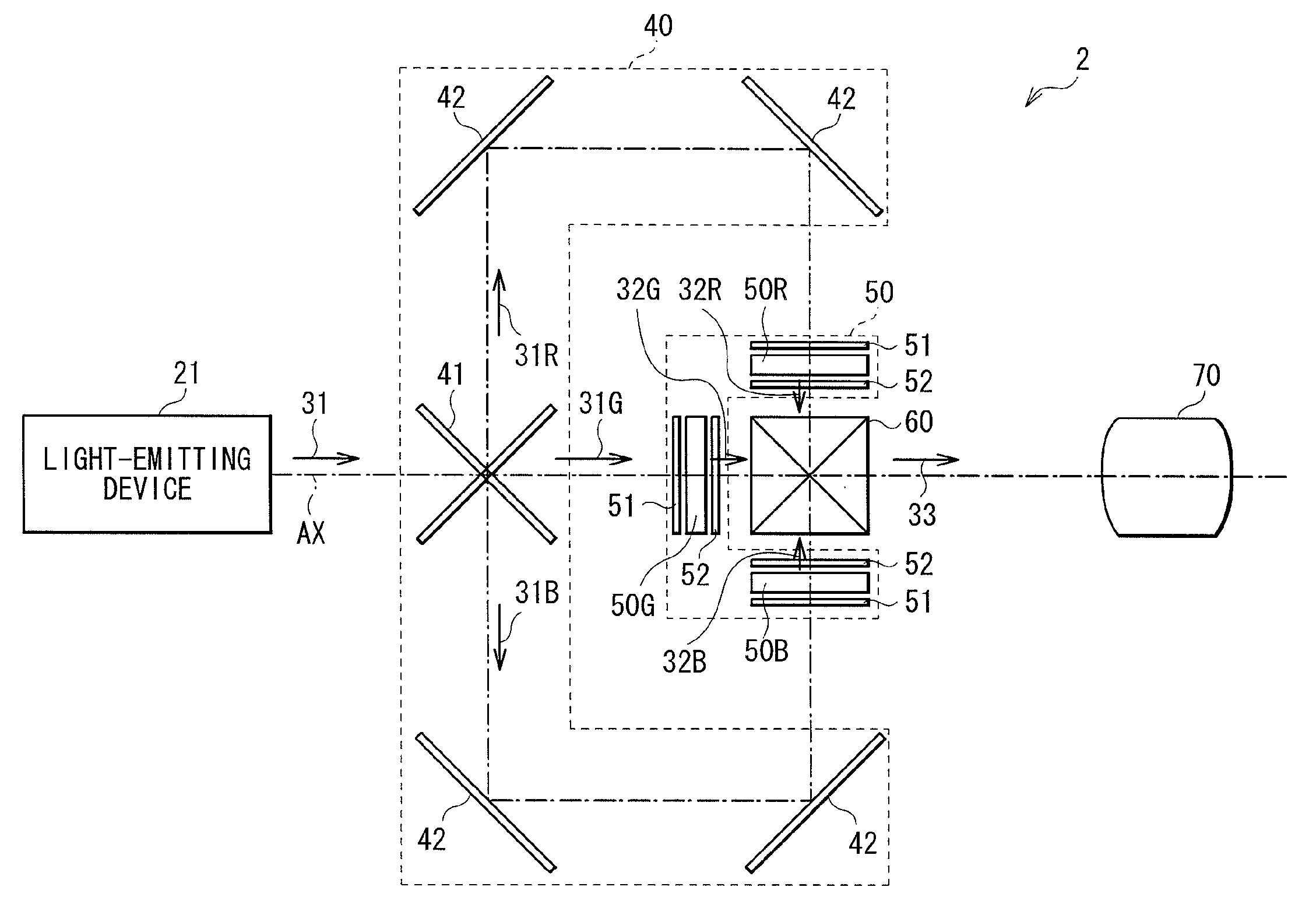 Light-emitting device and display