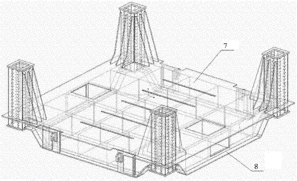 Stern hydraulic rudder installing walking trolley