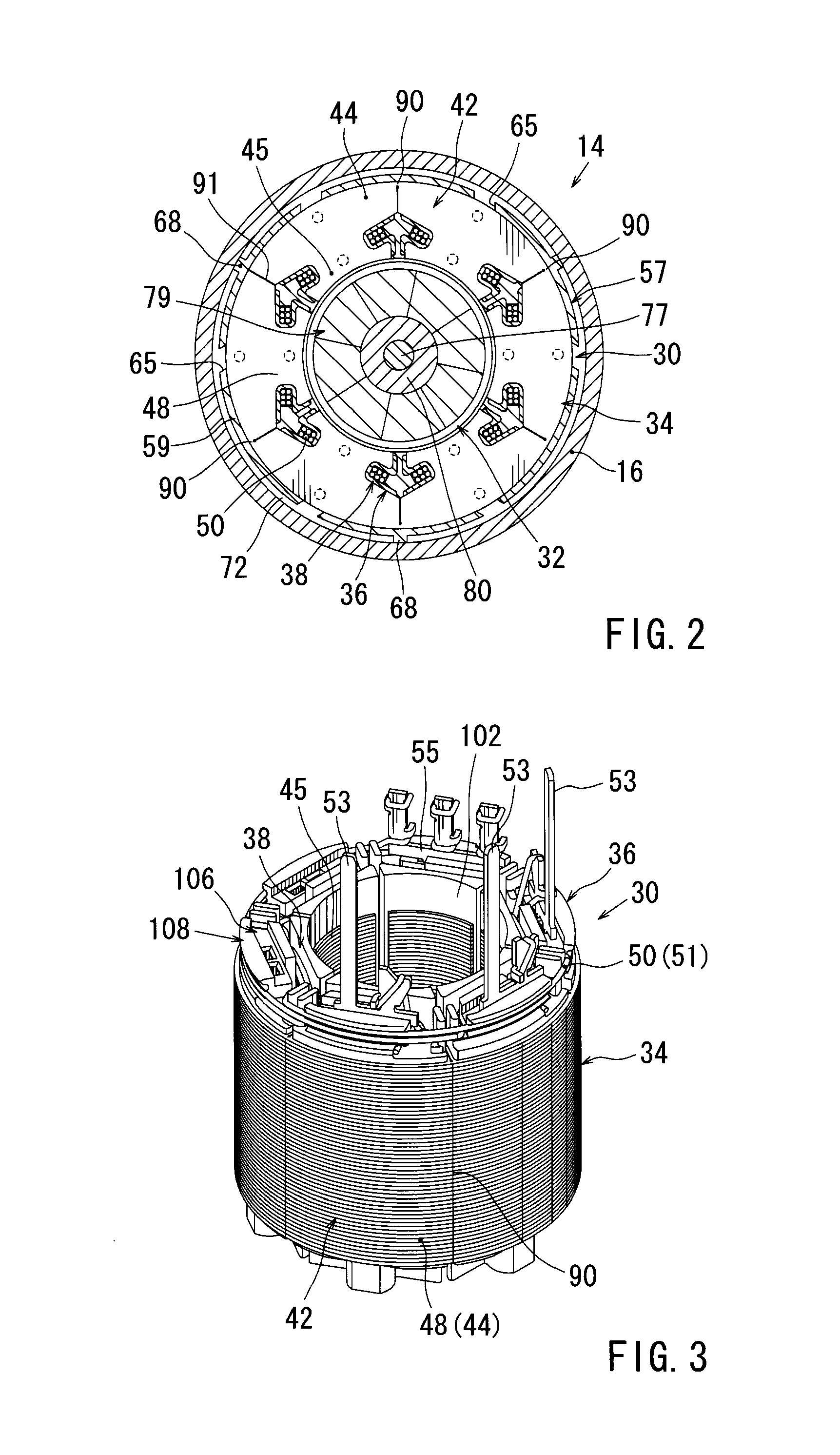 Stator of rotary electric motor and fuel pump