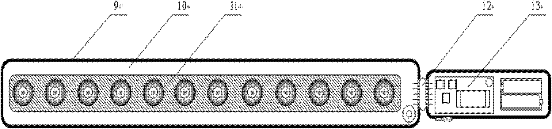 Handheld detector for penetration of metallic foreign bodies in automobile tire