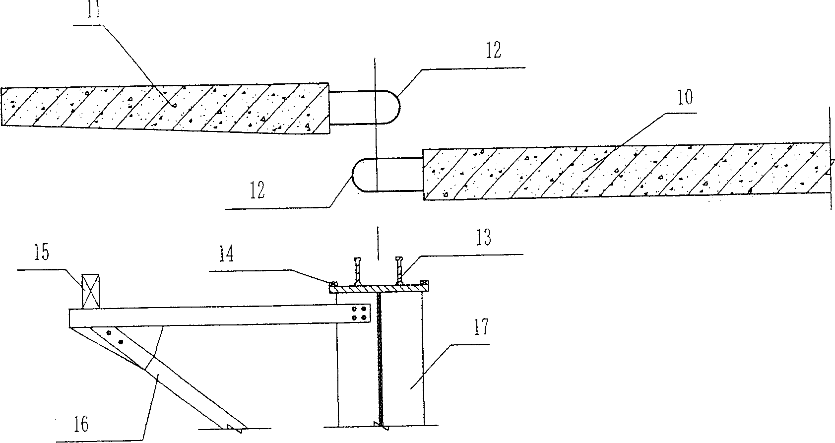 Superposition beam structure for prefabricated bridge surface plate and steel beam close combination