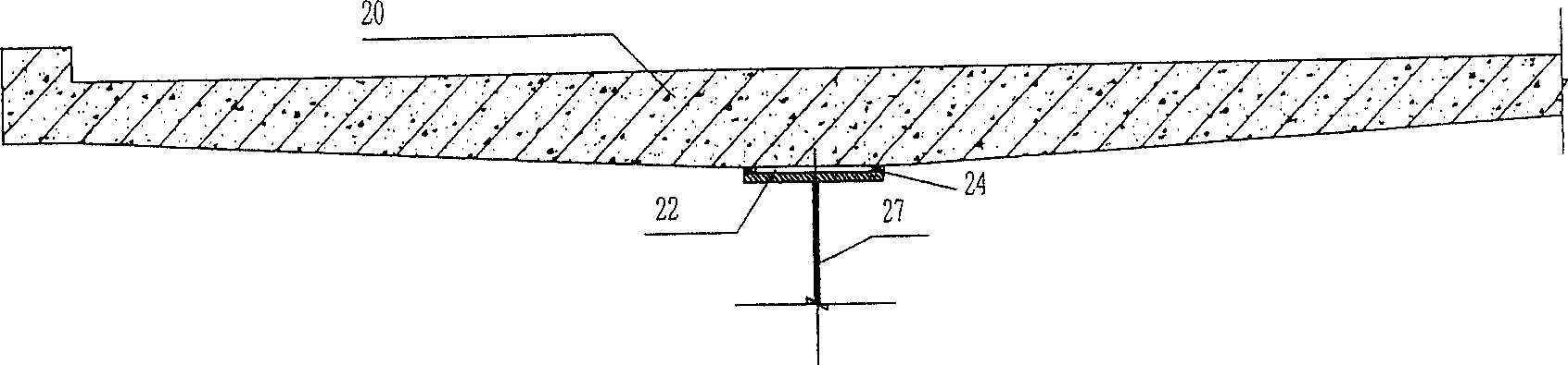 Superposition beam structure for prefabricated bridge surface plate and steel beam close combination