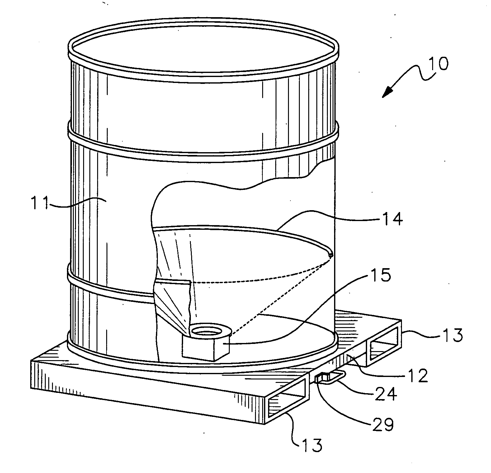 Transportable bulk container with slide gate dispenser