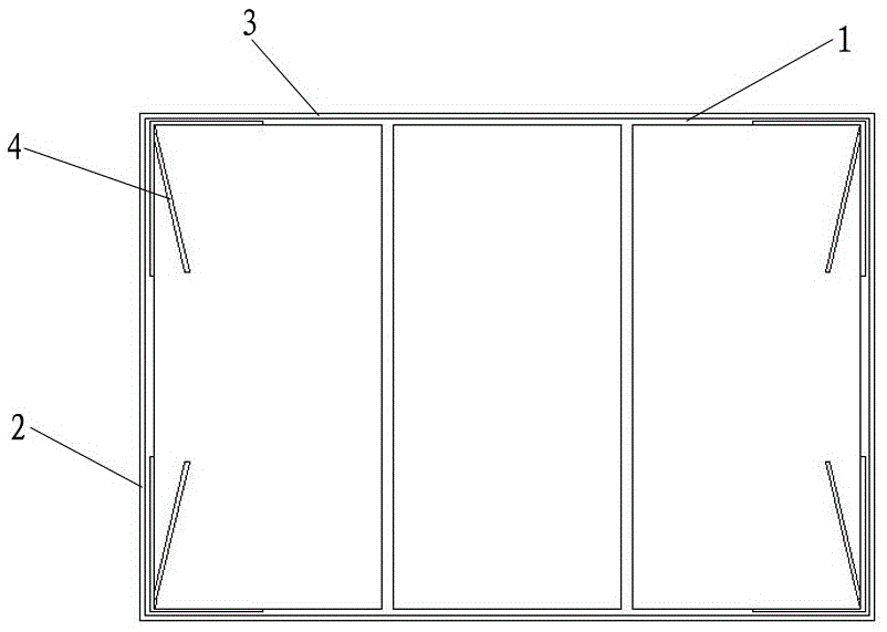 A storage battery tank capable of preventing deformation of short sides and side walls