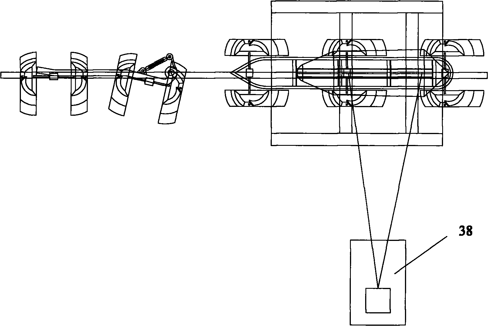 Half carcass posture adjusting device on slaughtering production line