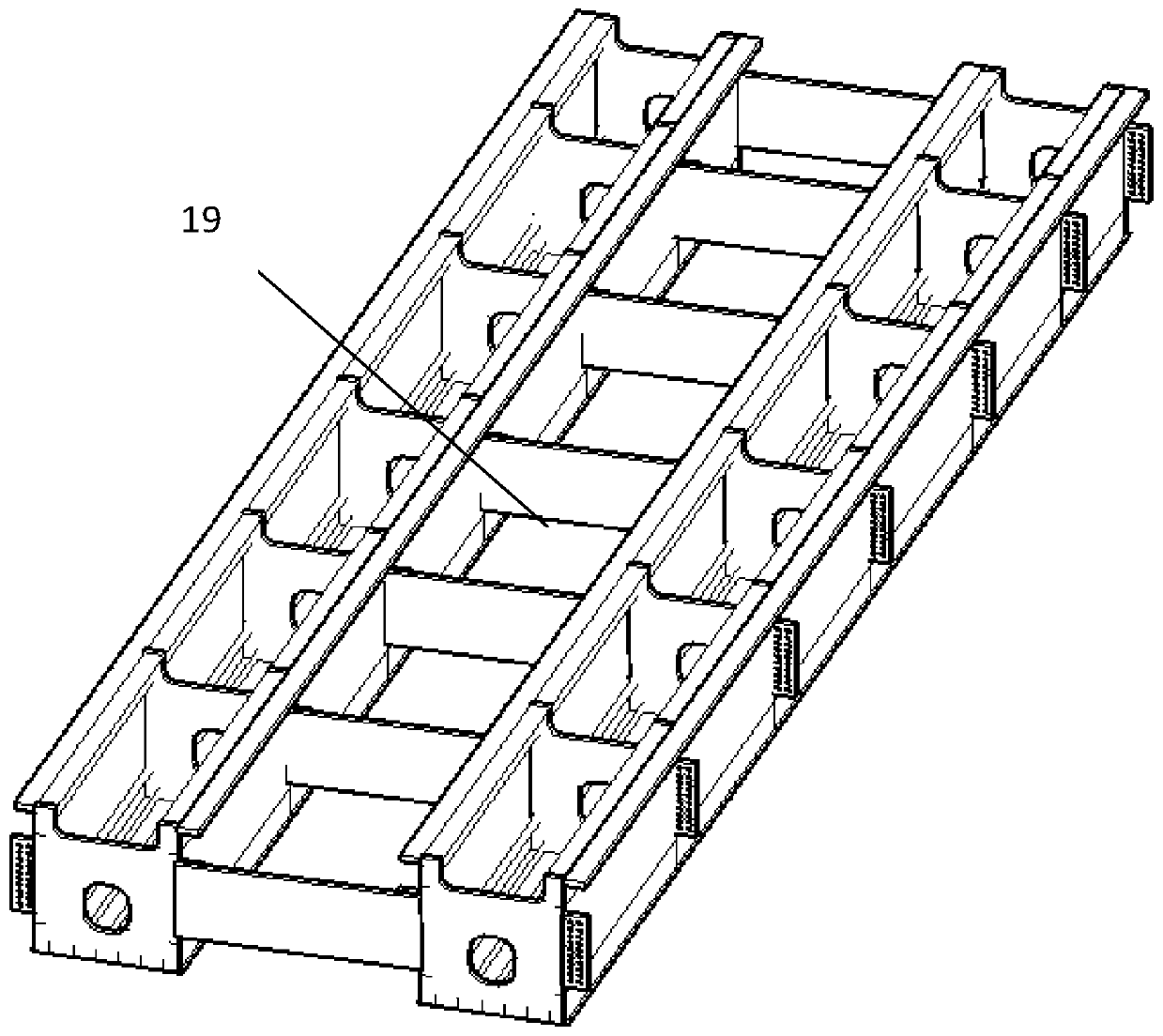 Aerial transportation and hoisting work steel box beam component construction convenient trolley