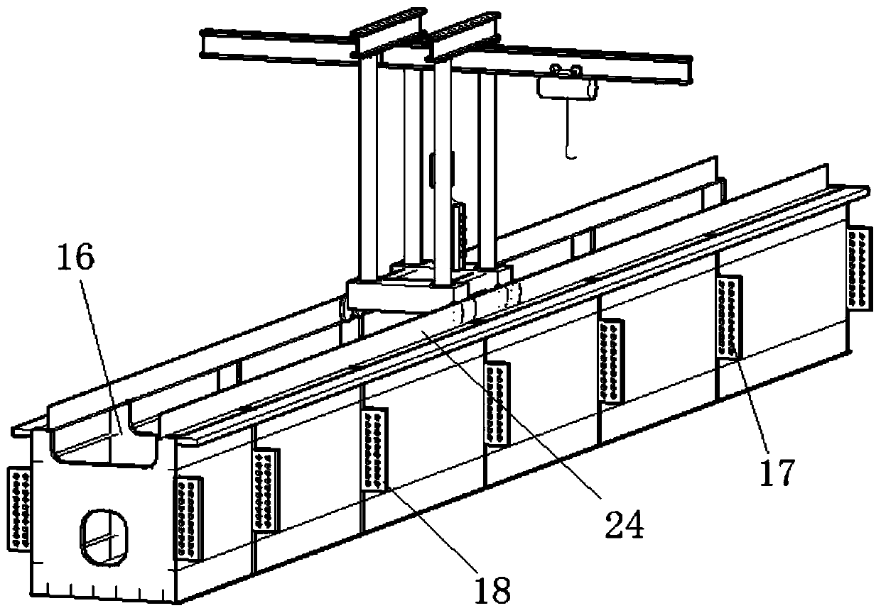 Aerial transportation and hoisting work steel box beam component construction convenient trolley