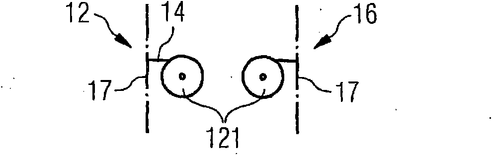 Elastic fibre laying die, laying device comprising such a die, and use of the device